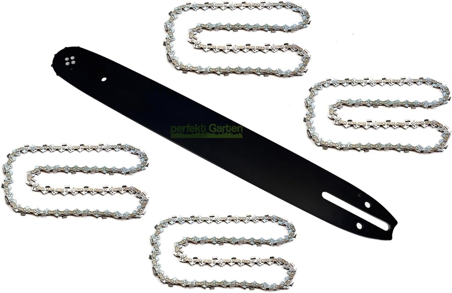 38 cm; 1,5 mm; 0,325"; espada 64TG + 4 cadenas compatibles con motosierra LIDL Parkside Dewalt Florabest