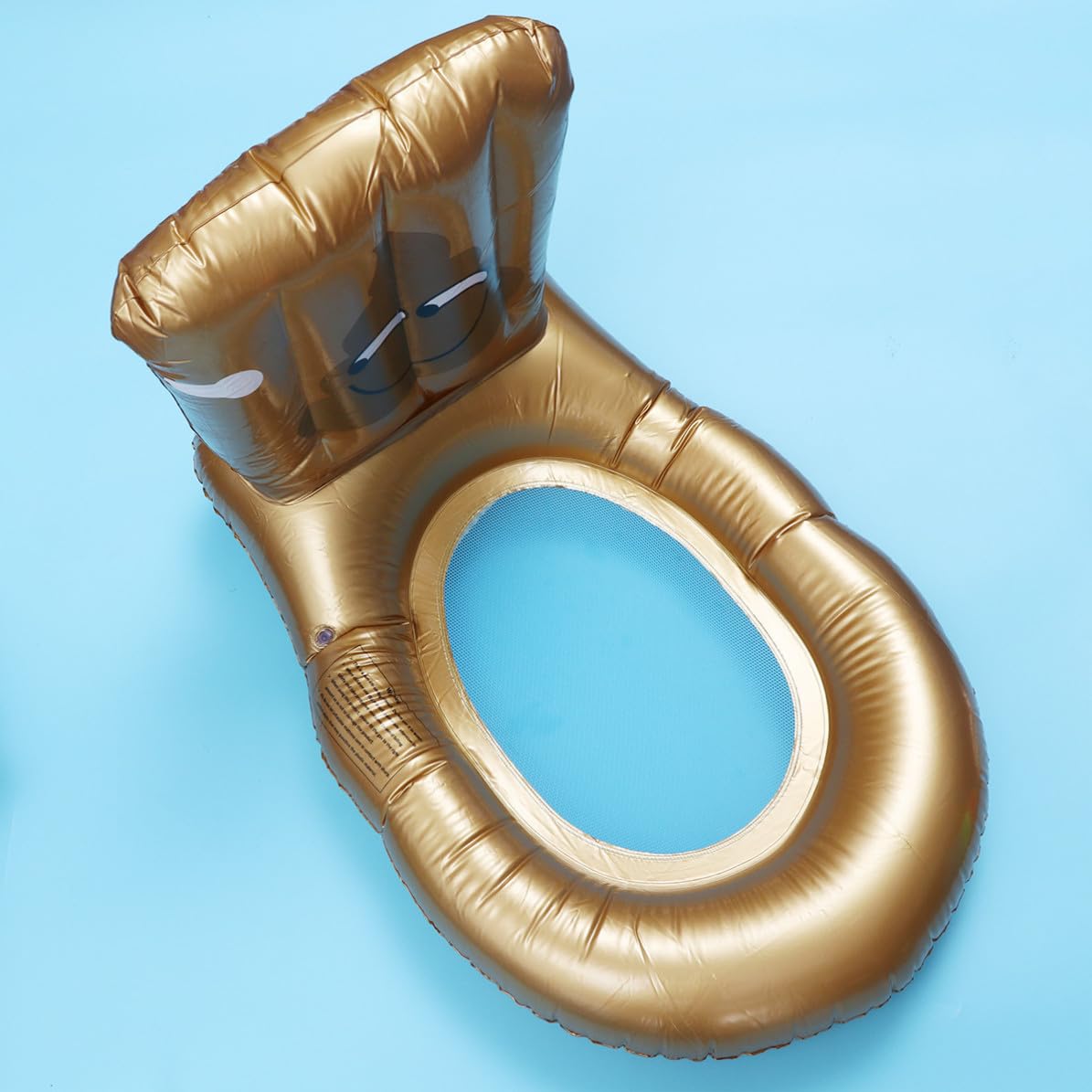 Aufblasbarer Schwimmring Toilettenmotiv, Lustig, PVC, Gold, Sommer
