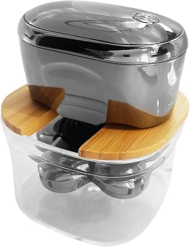 Miniatura 6 de Soporte de enjuague para afeitadora de cabeza eléctrica de bambú compatible con Remington XR1410 Verso Wet & Dry - Kit de aseo para hombre