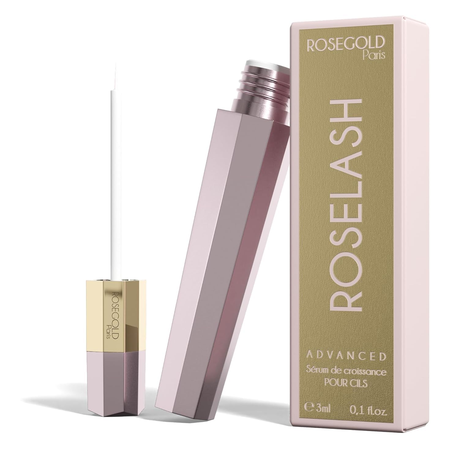 ROSEGOLD ROSELASH Advanced Wimpernserum Biotin für längere Wimpern Vegan | 95 % natürlich mit Biotinyl GHK & Panthenol, fortschrittliche Formel, hormon- und parfümfrei