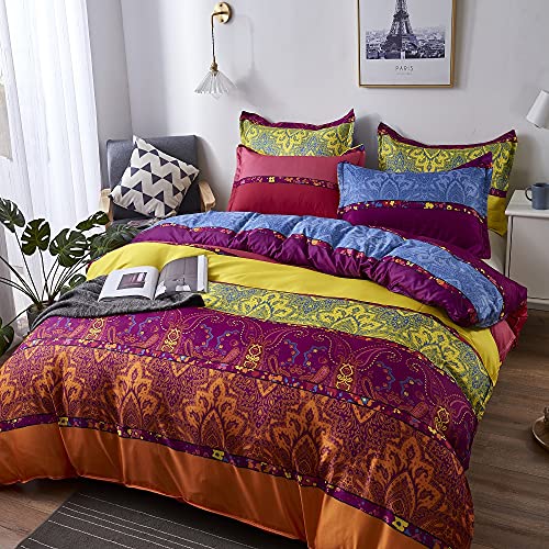 Erosebridal DCS97WT78QUEEN Boho Duvet Cover Paisley Floral Bedding Set thumb #1