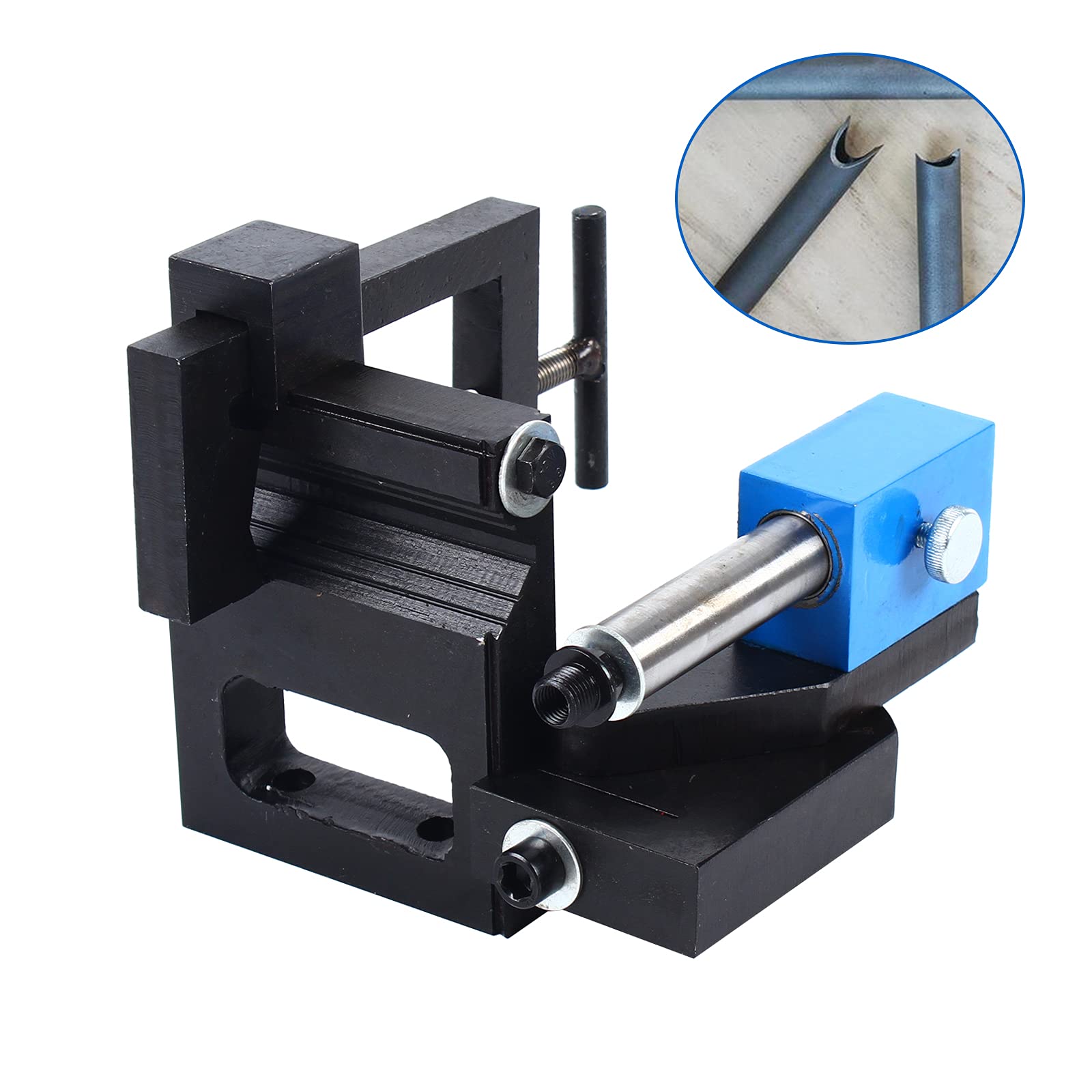 Cortador de tubos de precisión ajustable de 0 a 50° para metal y madera, marco de aluminio para cortar tubos redondos y tubos