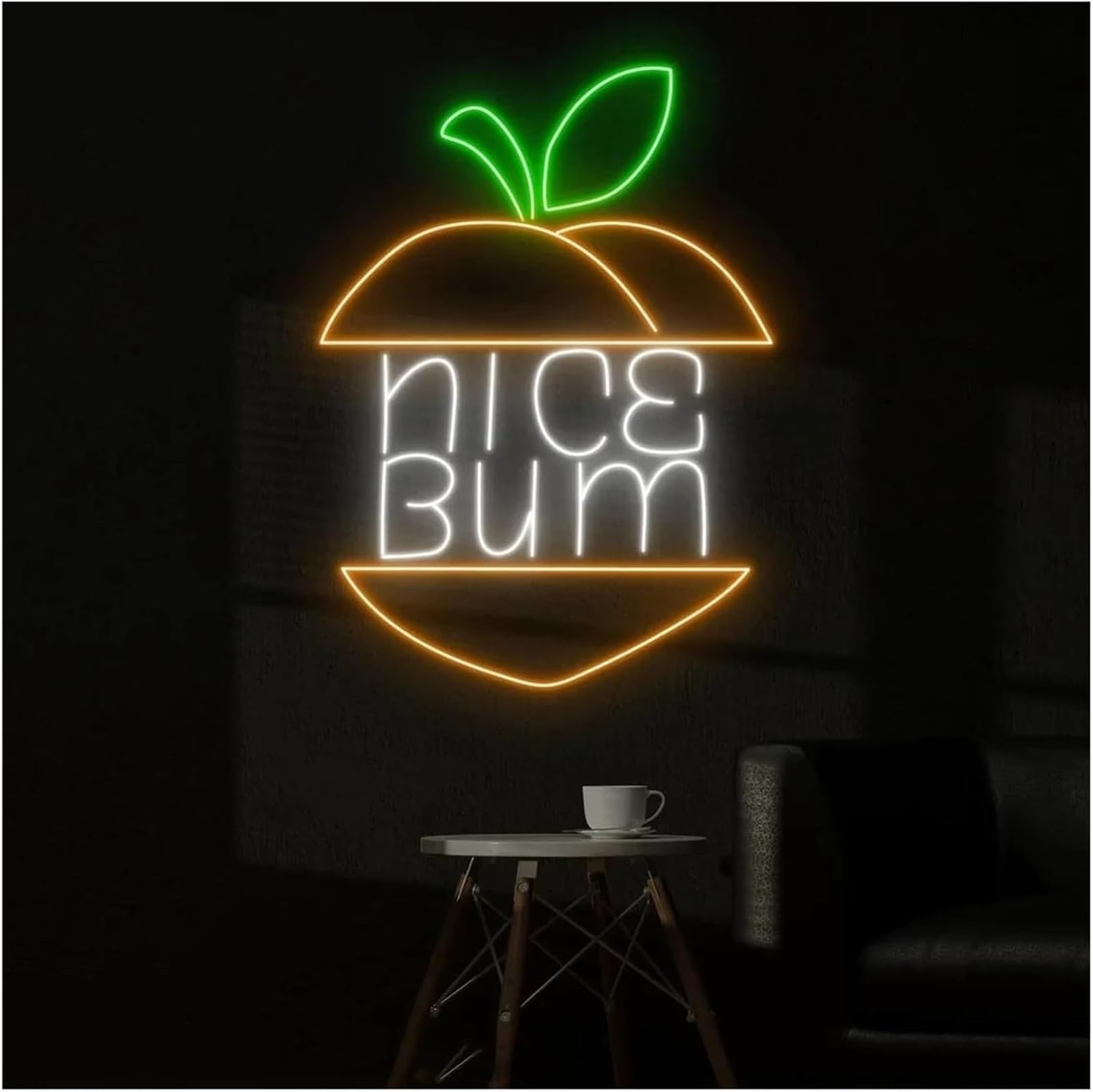 Luz de neón Letrero de neón Nice Bum para baño, inodoro y ducha, decoración pared 38 cm