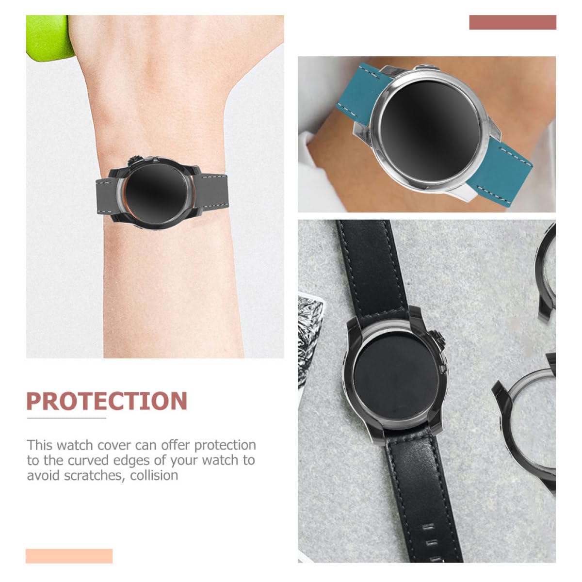 Uonlytech 15pièces Coque De Délicate pour Montre Housse Remplaçable Compatible Anti-Rayures Installation Simple TPU Électroplaque Et Midi