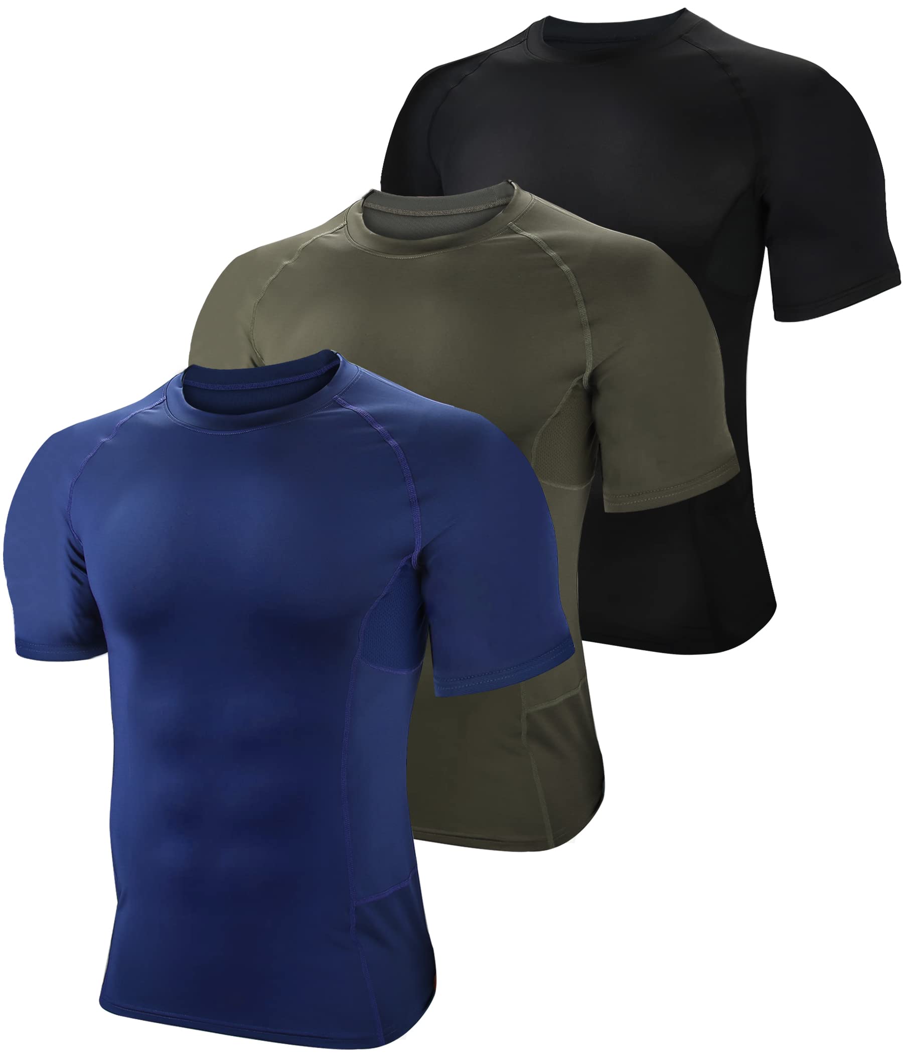 BOOMCOOL 5Pcs Gym Clothes Men Tracksuit Sets Running Wear Compression Shirts Sleeve Tops Jackets Long Suits Leggings Shorts Sports Activewear for Athletic