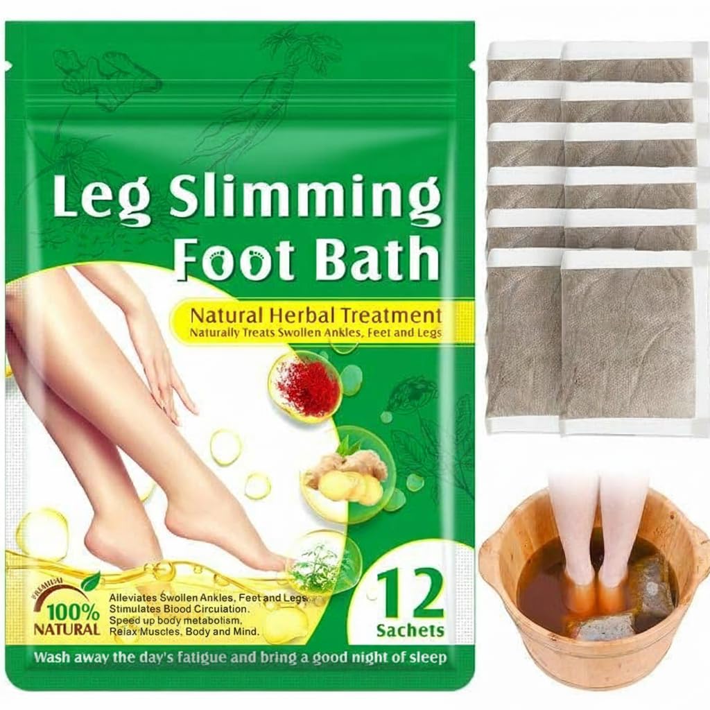 Wormwood Ginger and Saffron Foot Soak, Leg Slimming Foot Bath, Relieve Tired Calf Muscles, Foot Pain Relief, Softens Calluses, Soothes Sore & Tired Feet, Foot Odor Scent, Foot Reflexology Spa
