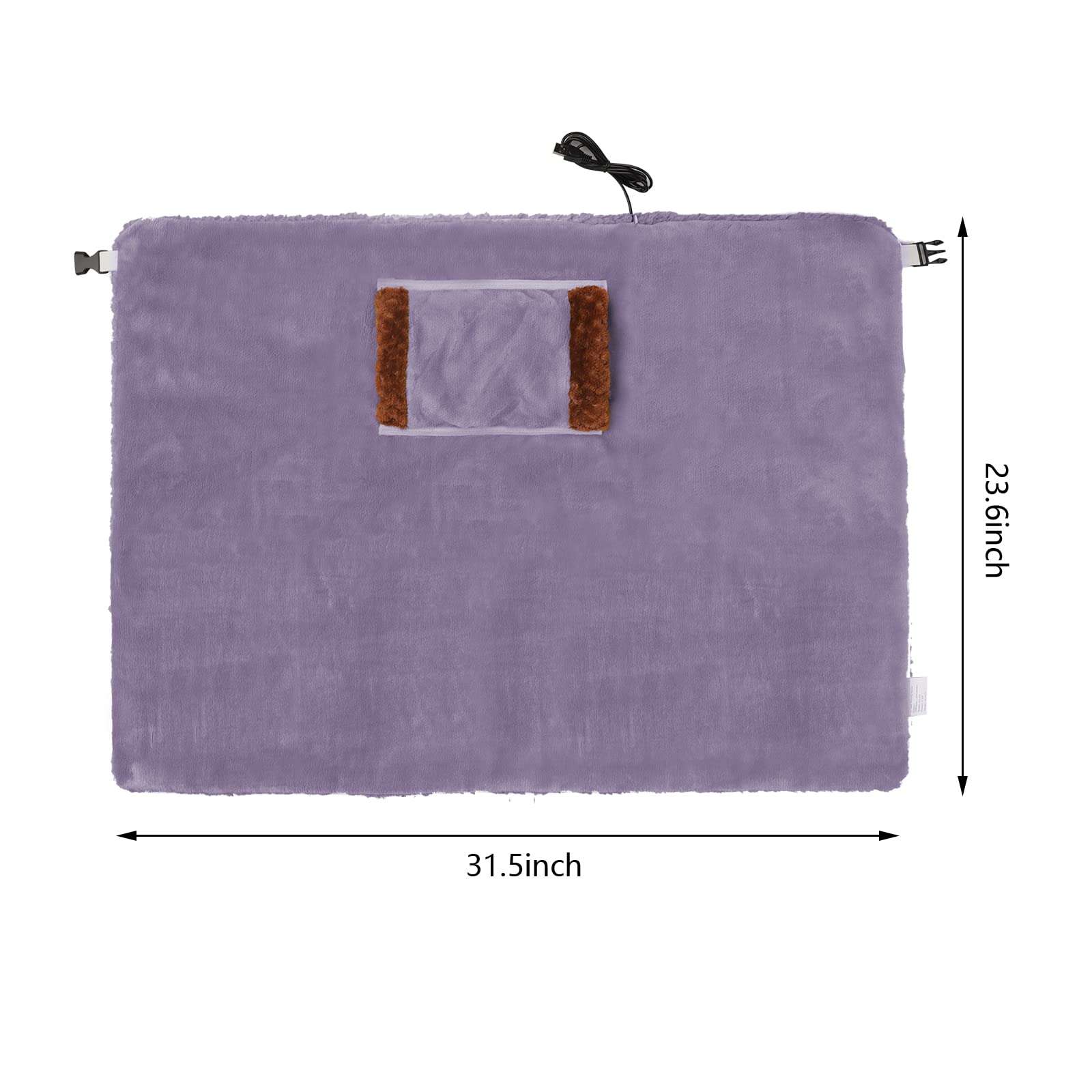 YJZQ Couverture de Flanelle Protège épaule avec Pochette Chauffe Mains USB Châle Épaules Coussin Lavable pour Protège-Genoux Protection Jambe et Ventre sur Canapé Chaise Voiture Bureau 60×80cm