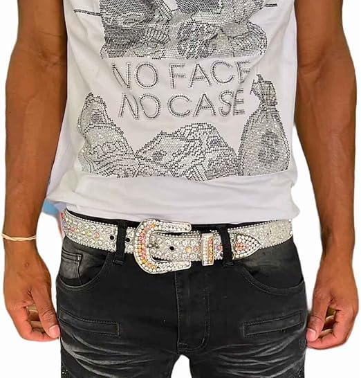 Amazon | Vxrxal メンズ ラインストーンベルト ウェスタンブリング