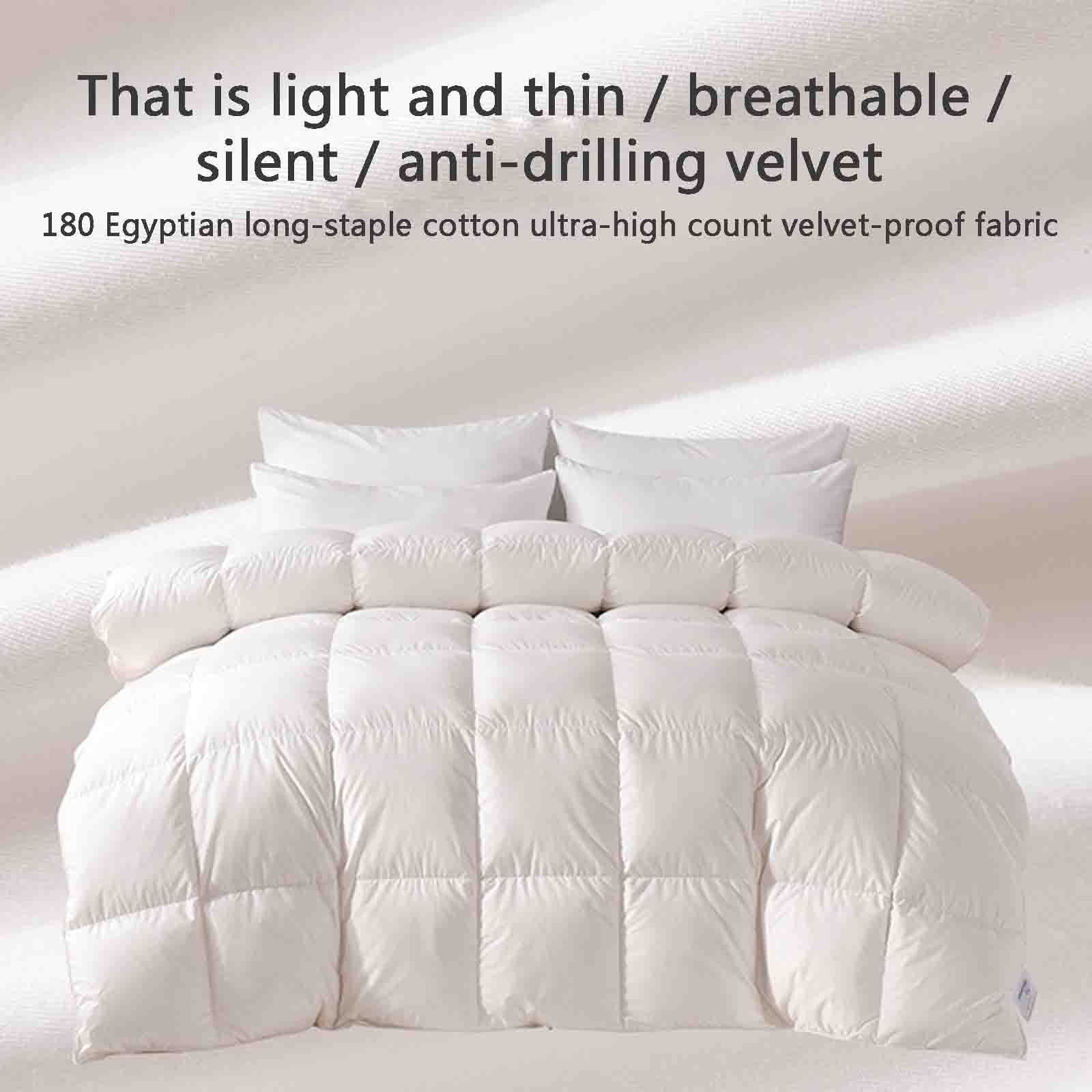 NZPOST Copripiumino da Letto, piumone in Piuma D'Oca per Tutte Le Stagioni, Imbottito in Piuma, Trapuntato in Cotone con linguette angolari (Bianco 200x230 cm 5 kg)