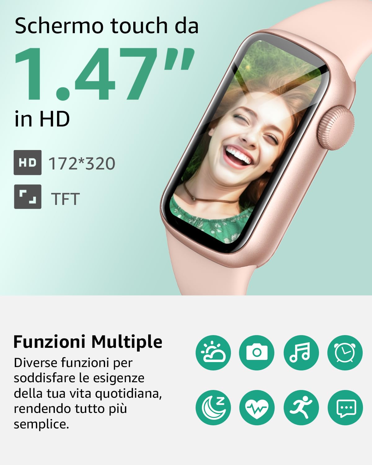 IMFRCHCS Fitness Tracker, orologio fitness con display HD da 1,47 pollici con 137+ modalità sportive, orologio intelligente con pedometro per il monitoraggio del sonno, orologio fitness