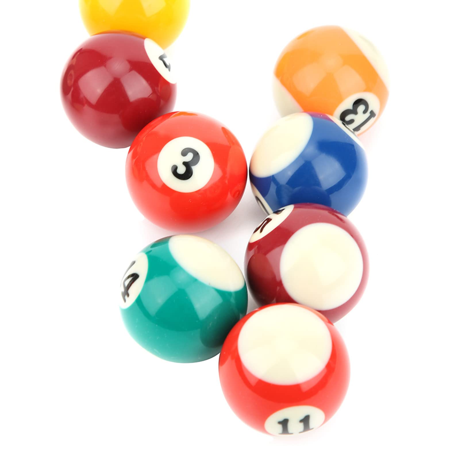 Set di Palline da Biliardo,16 Pezzi Ecologiche Palla da Biliardo da 38mm,Spots & Stripes Palline da Biliardo da Tavolo in Resina,Mini Accessori da Billiard per Giochi di Feste in Casa