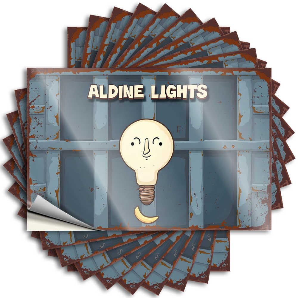 Mens Bottle Saying - Vintage Aldine Lights: A Nostalgic Journey Through Illumination Bookish Durable Sticker Easy Apply for Microfiber Decor(12X18CM)