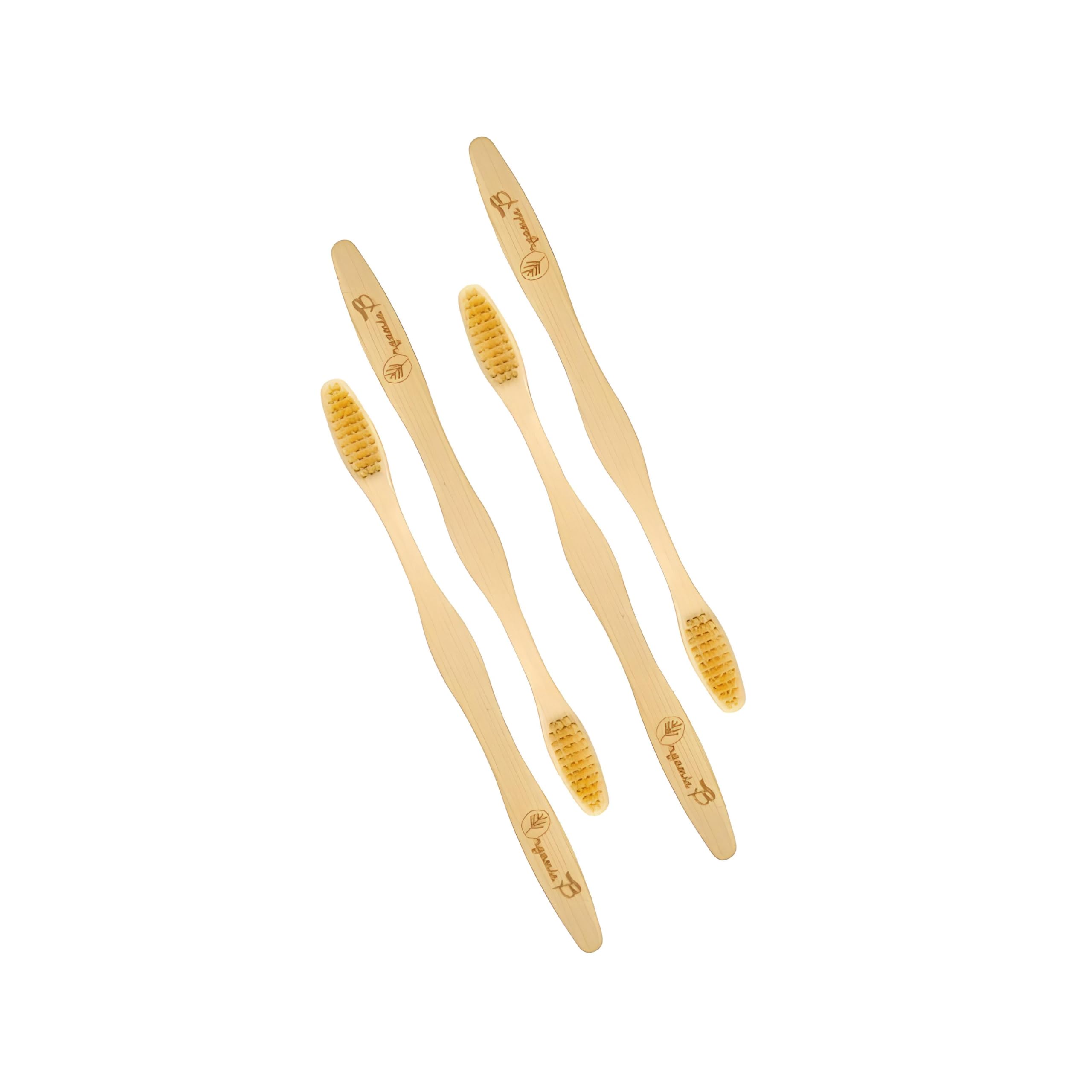Organic B Bamboo Gentle Touch Toothbrush Pack of 4 Beige Color Bristles for Sensitive Gums | Natural Wood Toothbrushes with Eco-Friendly Handle for Women, Men & Kids BPA-Free Manual Tooth Brush (B0CL9LY27Q) Amazon Price History, Amazon Price Tracker