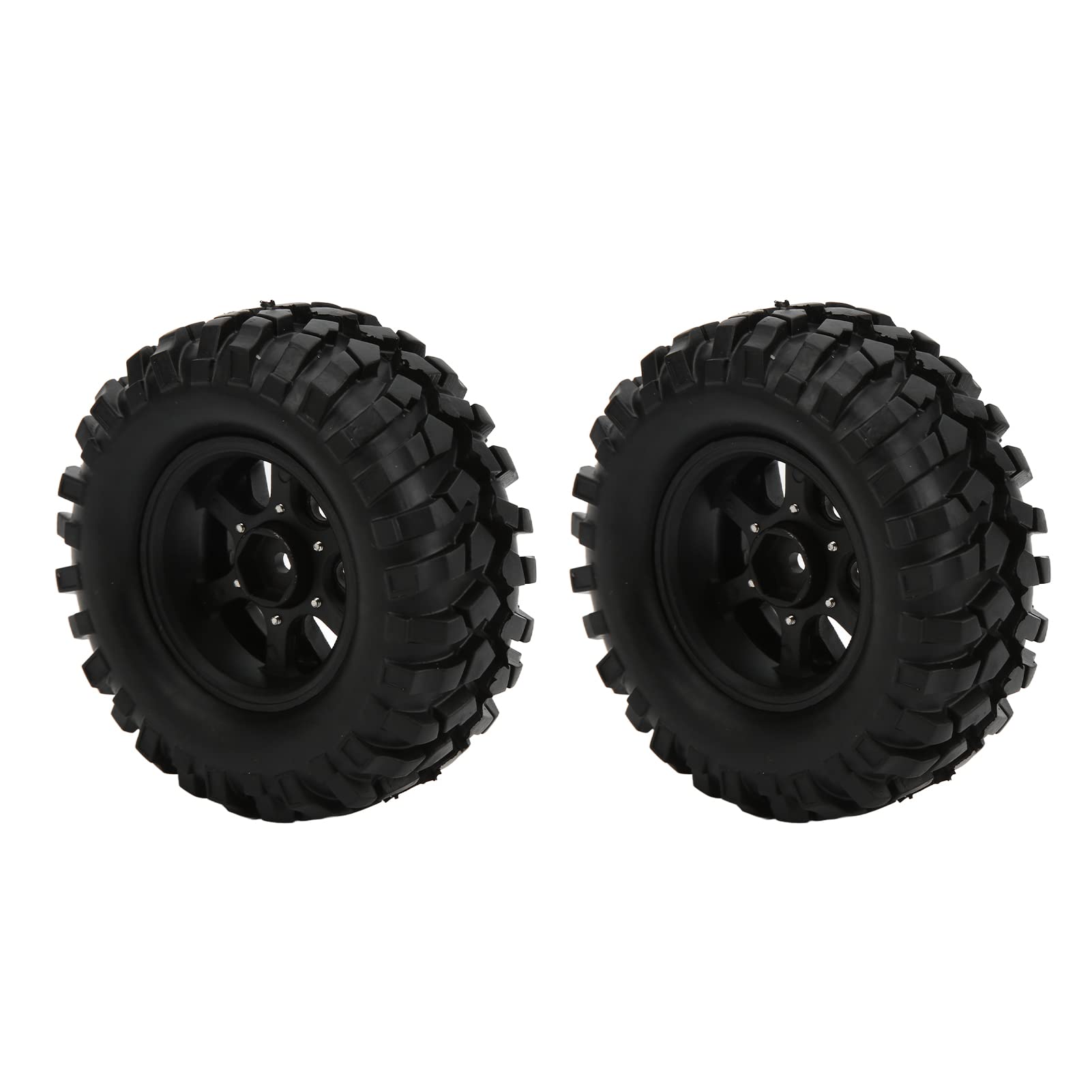 2 pneumatici in gomma RC da 1,9 pollici 96 mm con cerchi in lega per auto cingolate 1/10 (nero)