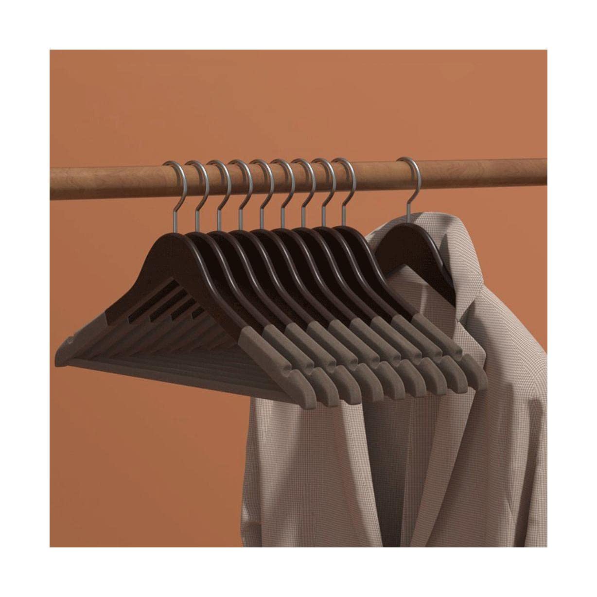 TXGJWRA Space Saving Hangers for Clothes Premium Flocking Coat Hangers Pack of 10 Non Slip Suit Hangers Space Saving Clothes Hangers Hangers Coat,B