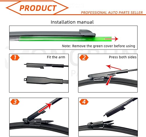 Miniatura 6 de Limpiaparabrisas de automóvil, 3 piezas, 24 + 19 + 10 pulgadas, repuesto para Benz Clase A W176 A Klasse A160 A180 A200 A45 2013-2015,