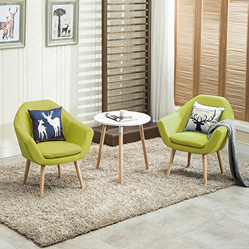 Magshion 2 Pcs Elegant Upholstered Fabric Club Chair Accent Chair W/ 2 Free