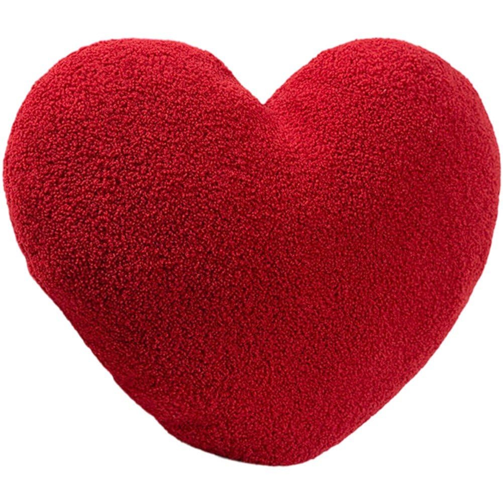 Coussin coeur en peluche doux pour decoration de canape et lit