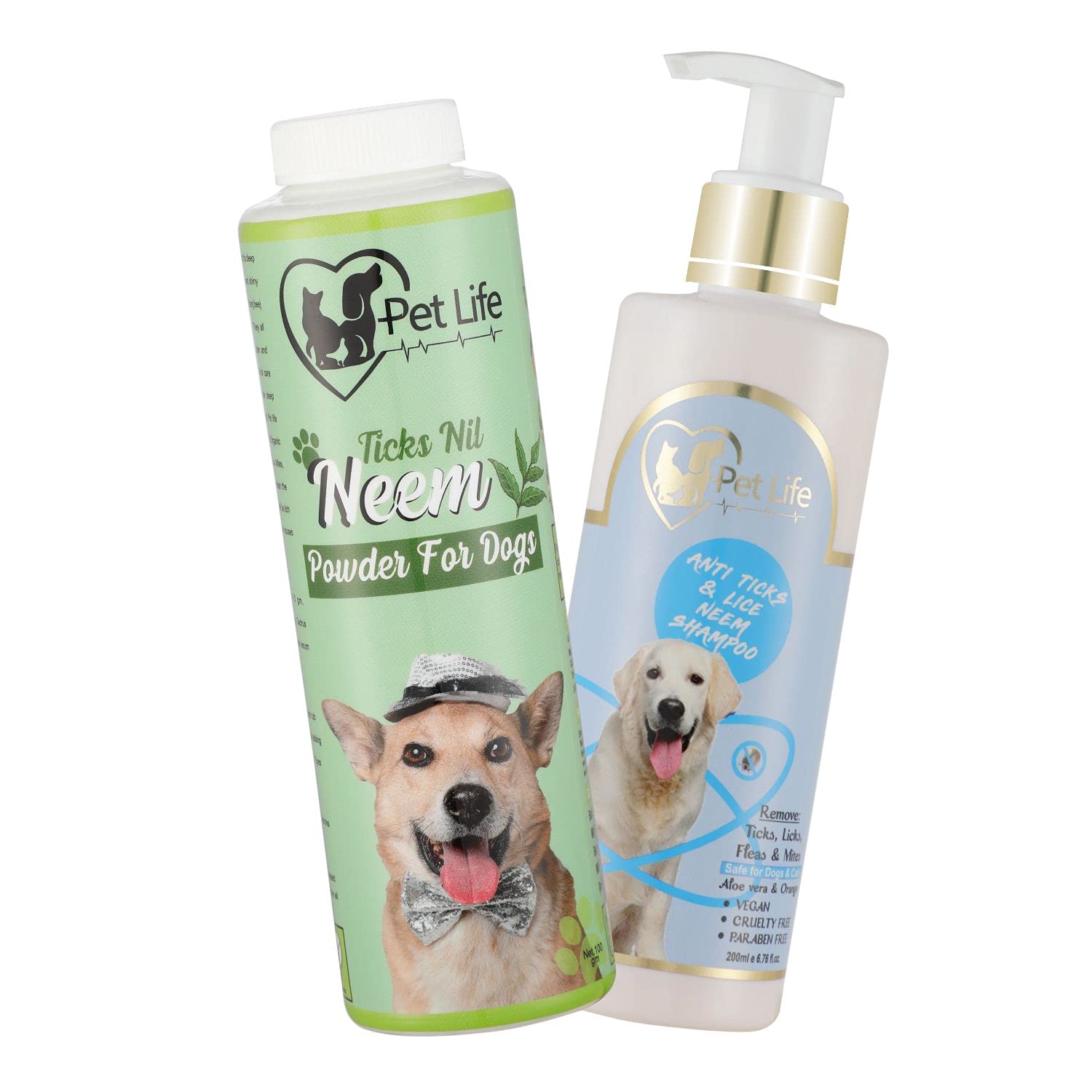 Buy Pet Life Anti Ticks & Lice Neem Shampoo and Ticks Nil Neem Powder