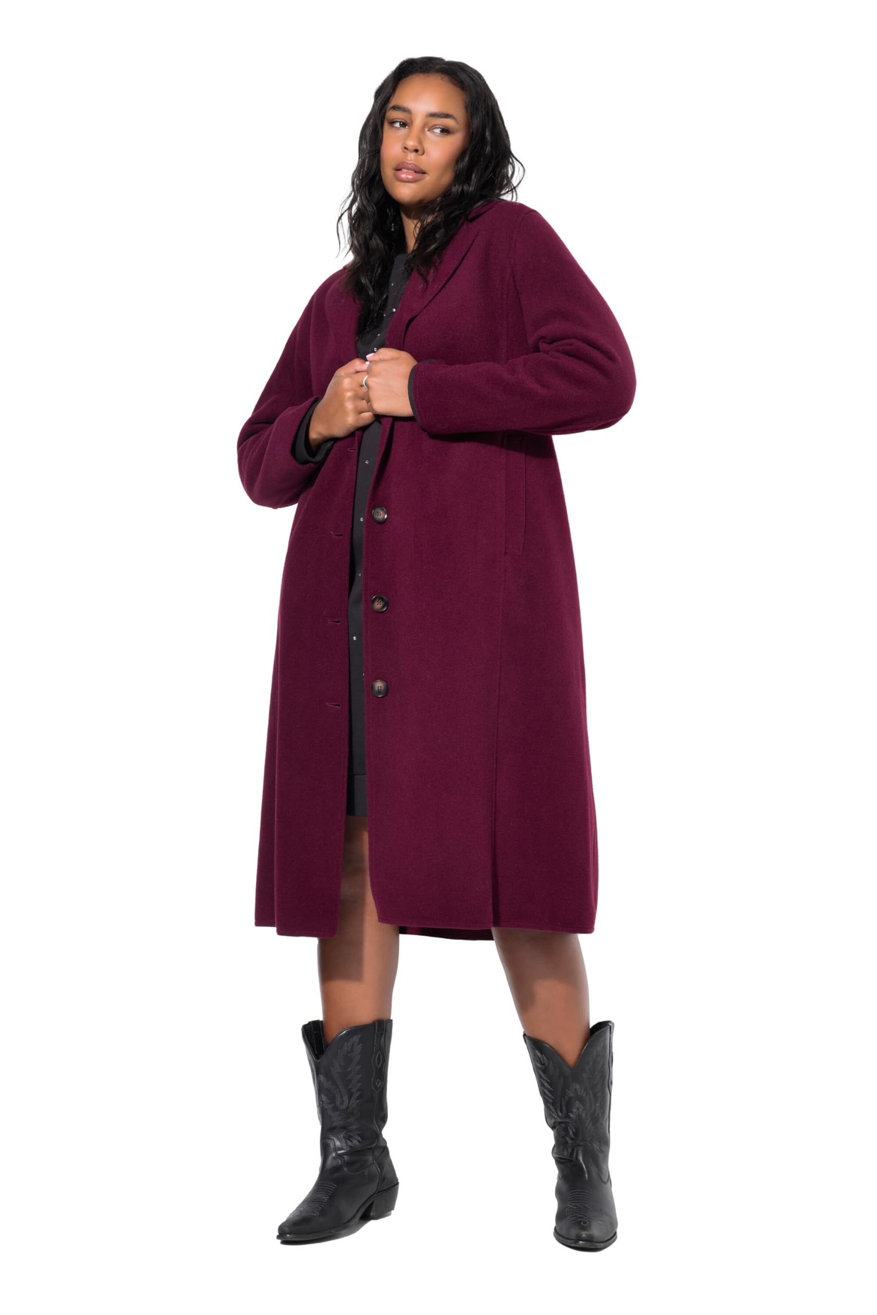 Studio Untold Damen große Größen Übergrößen Plus Size Mantel, Revers, Langarm 834104