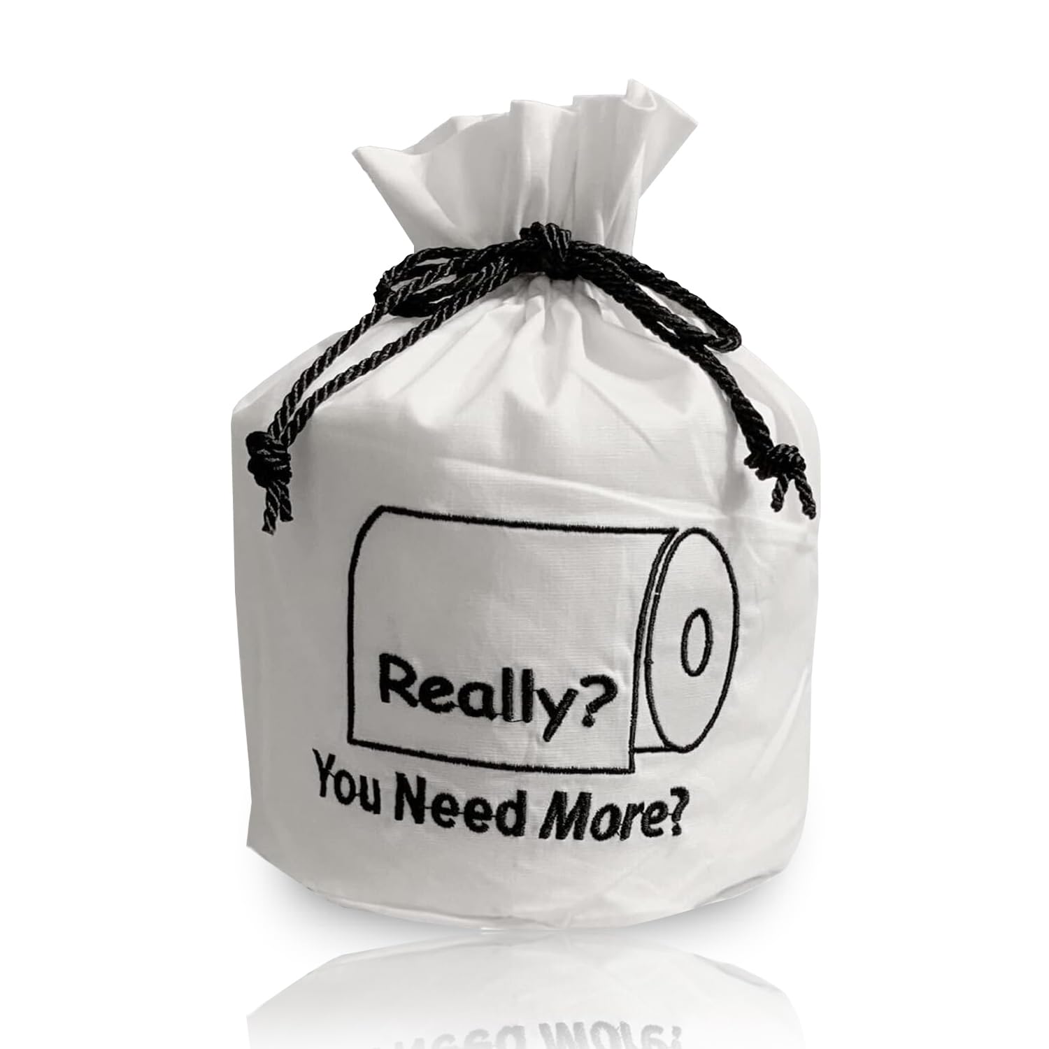 Toilet Paper Roll Cover - 9" x 5.5" Reusable Cotton Toilet Paper Cover with Drawstring Closure – Decorative Bathrooms Tissue Roll Bag