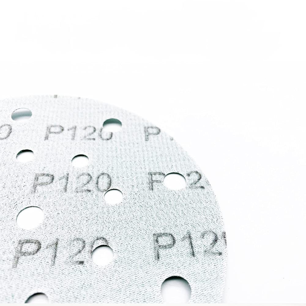 30pcs 150mm Disco de lijadora de 17 orificios Lijado Papel de pulido Disco de papel de lija 320/400/600/800/1000/1200/1500/2000 Papel de lijado Esmerilado, como se muestra, 120