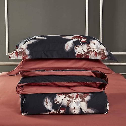 Wrinkle Stain Resistant Four Piece Bed Set Duvet Sets Double Bed Home Sets of 4 Flower Bed Super Soft Double King Queen Size Black Queen Size Sheet