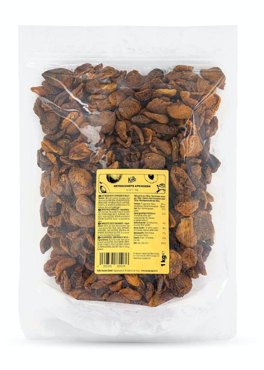 KoRo - Albicocche selvatiche essiccate 1 kg - Frutta secca naturale senza zucchero aggiunto e non solforata