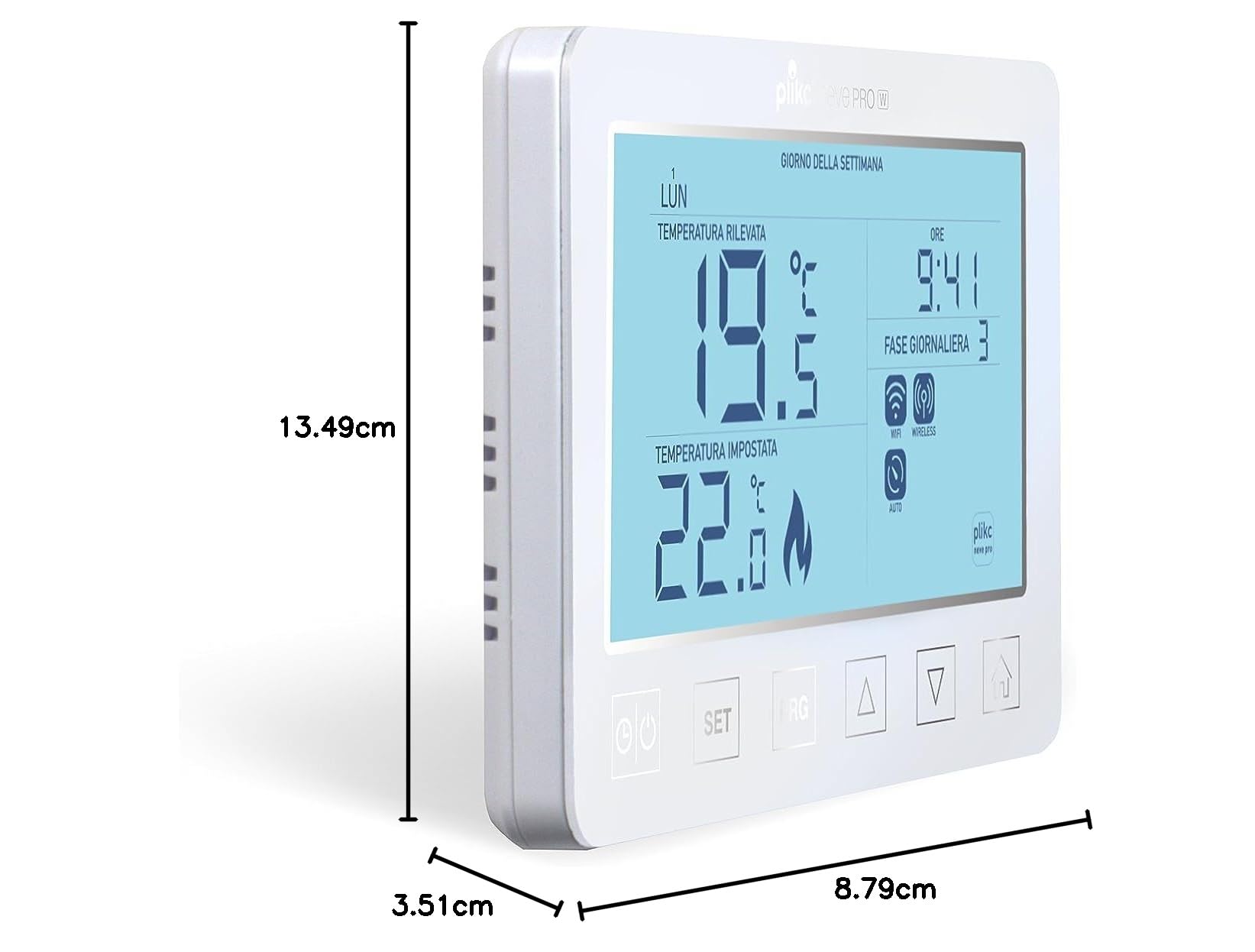Plikc - Cronotermostato digitale Wifi dual band compatibile con Alexa - Alimentazione a 230V - (Neve PRO W)