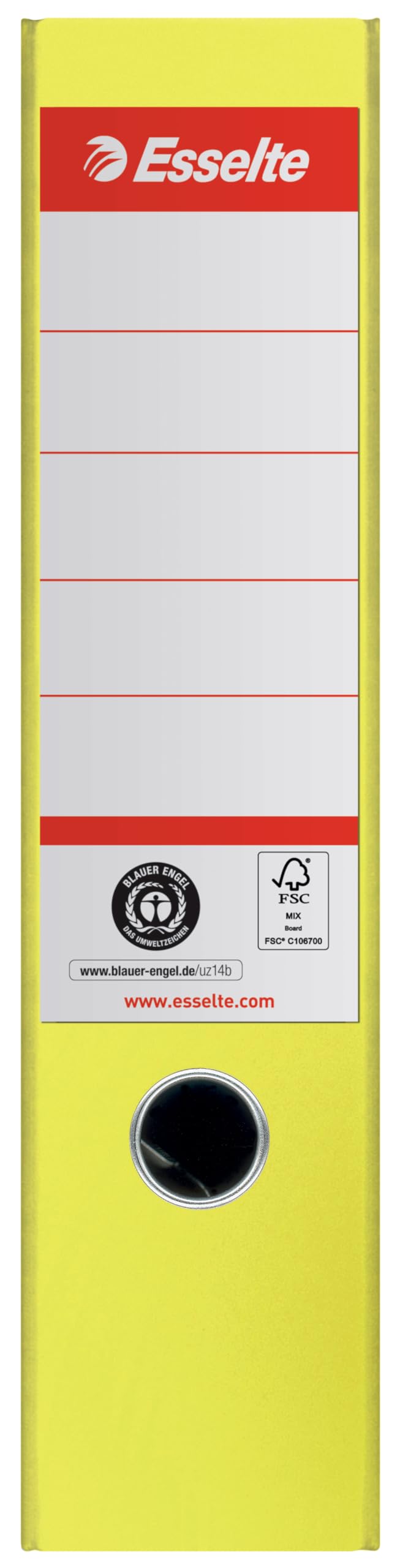 Esselte No.1 Ordner A4, 10er Set, Aktenordner 75 mm Rückenbreite, 100 % recycelbar, gelb