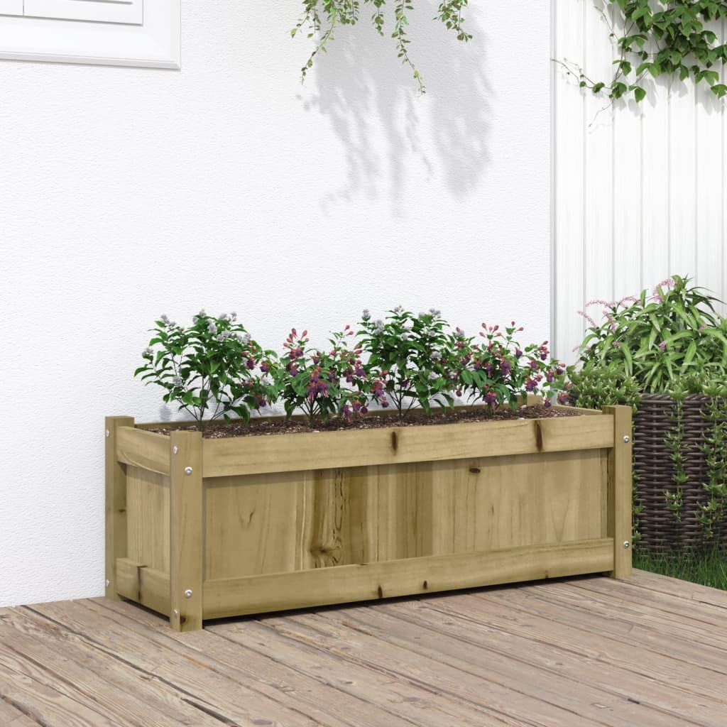 vidaXL Garden Planter Outdoor Flower Box Patio/Terrace Decorative Impregnated Pine Wood - 35.4