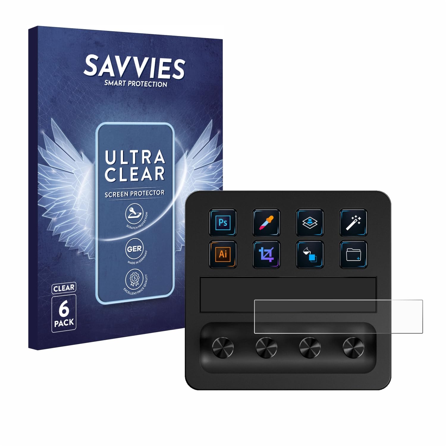 savvies Screen Protector compatible with Elgato Stream Deck + Protection Film Clear 6-Pack