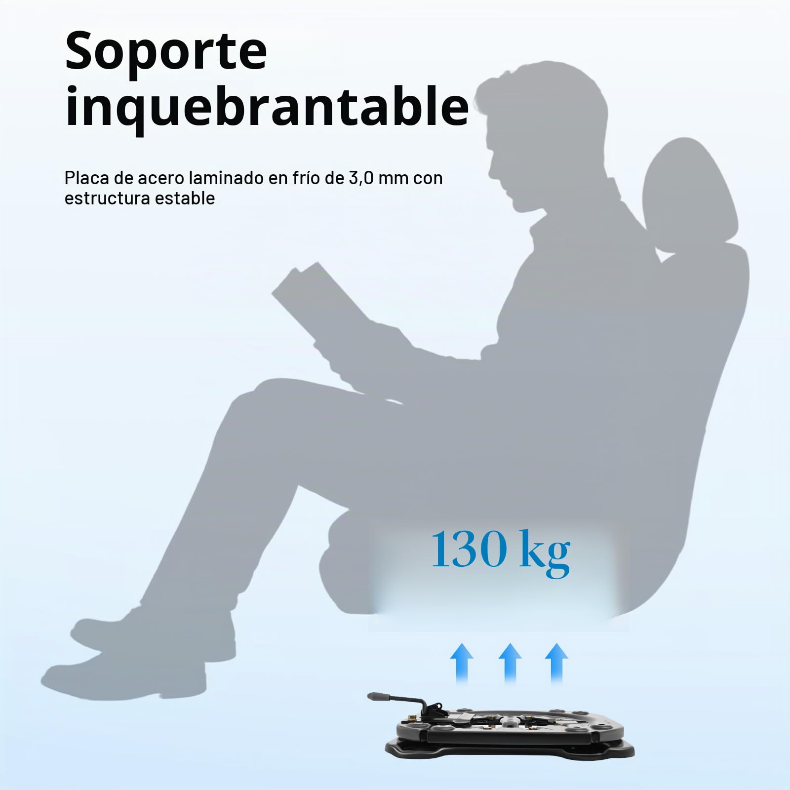 Asiento Giratorio de Chapa de Acero, Base Giratoria Para Lado del Copiloto/Conductor, Giratorio 360° Base Giratoria Universal para Furgonetas, Autocaravanas