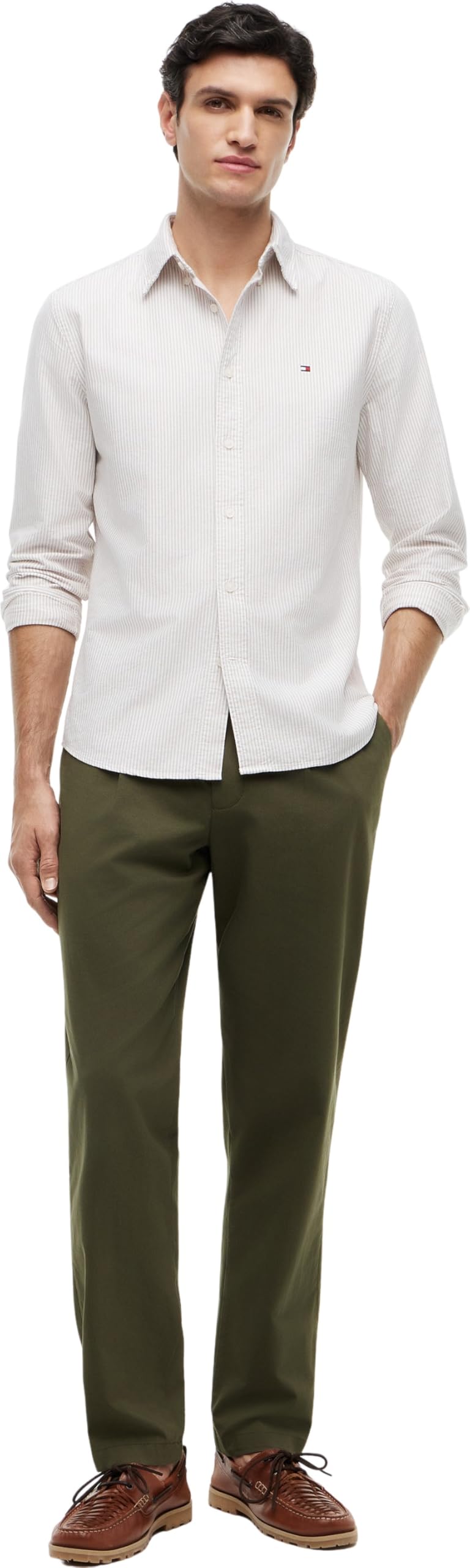 Tommy Hilfiger Herren Hemd Stripe Regular Fit Langarm