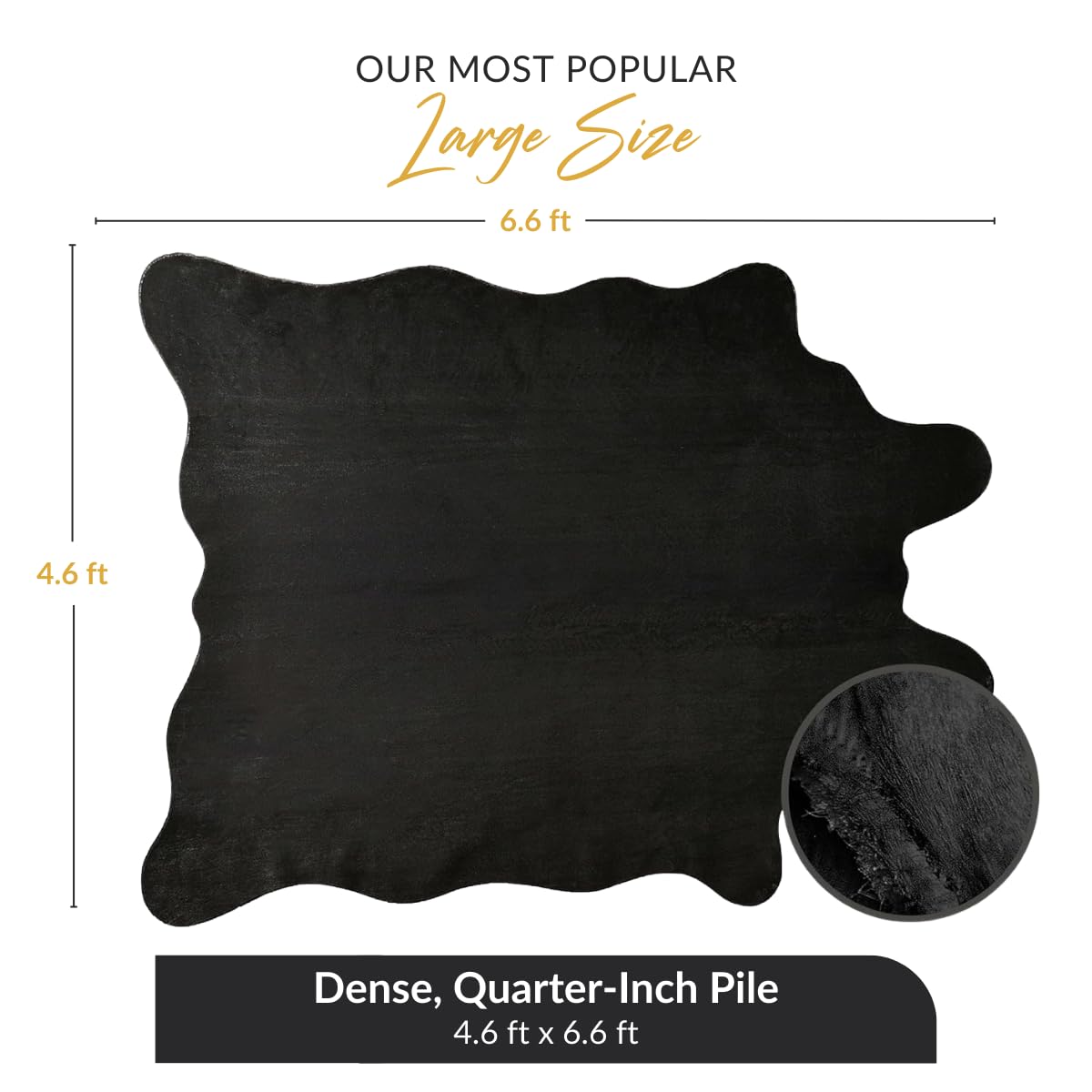 Amazon.com: NativeSkins Faux Cowhide Rug – Midnight Black (Large