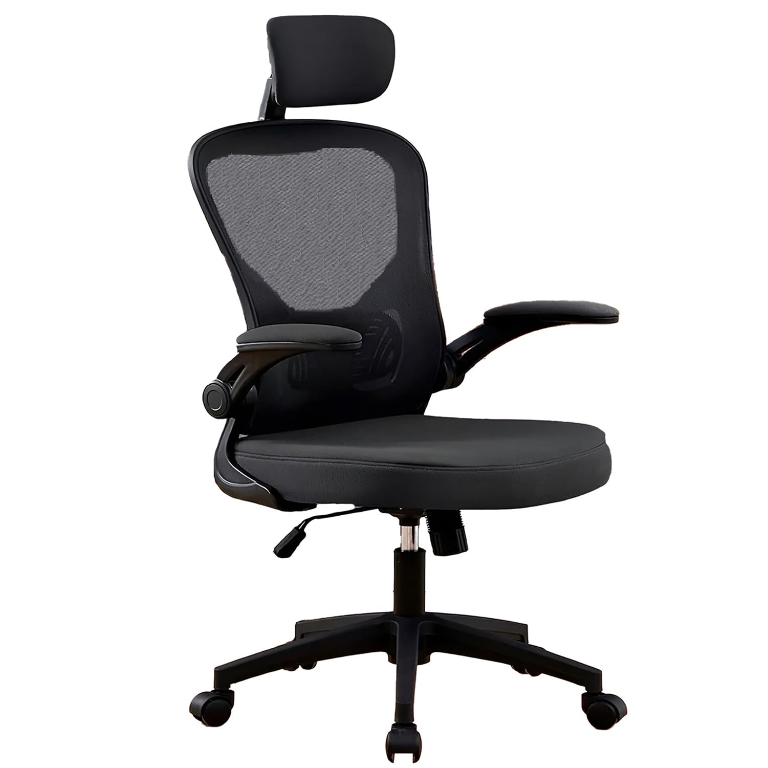 Modern Group Office Chair Mesh Back with Armrest Swivel 5 Casters Computer Desk Chair Comfortable and Fully Adjustable Base, Back Rest, Lumber Support, Arm Rests and Headrest