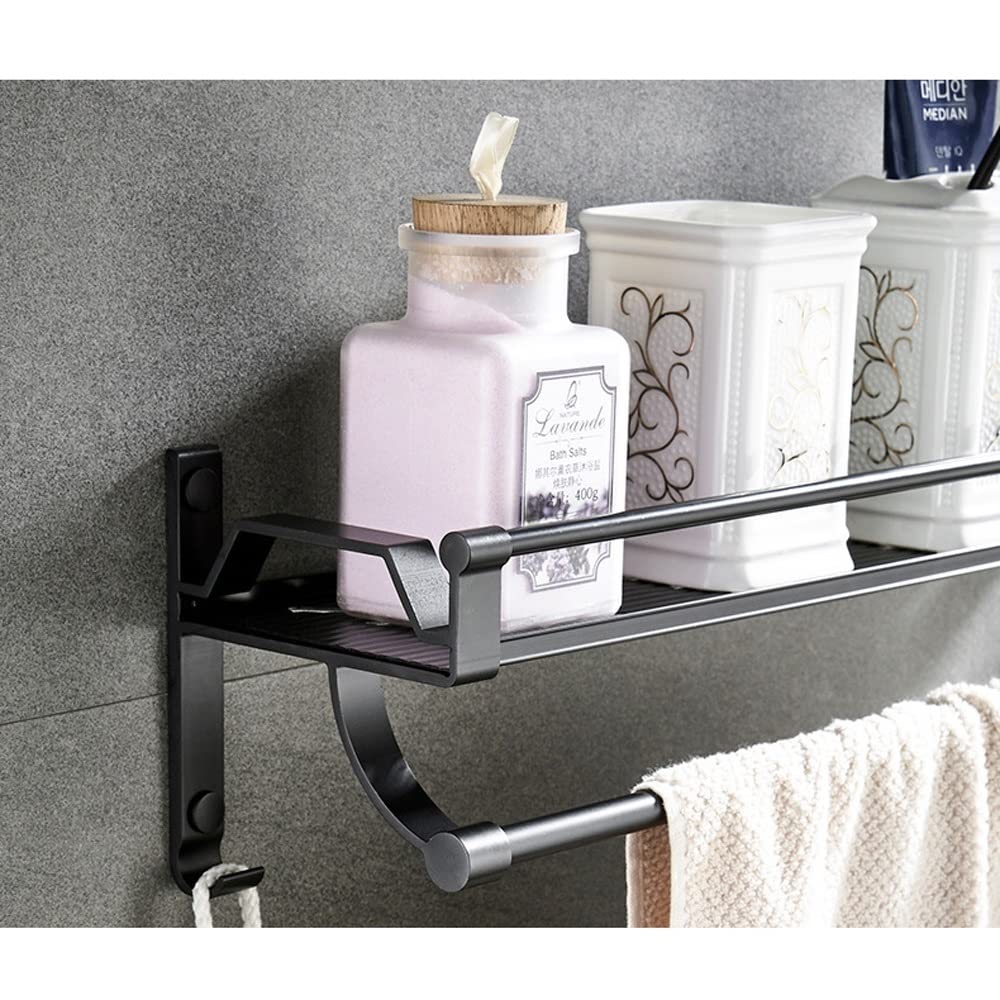 Estante de baño Estante de almacenamiento montado en la pared del baño con Barra Almacenamiento de ducha Estante de almacenamiento de cocina Hardware de baño Estantes de baño colgantes Esta