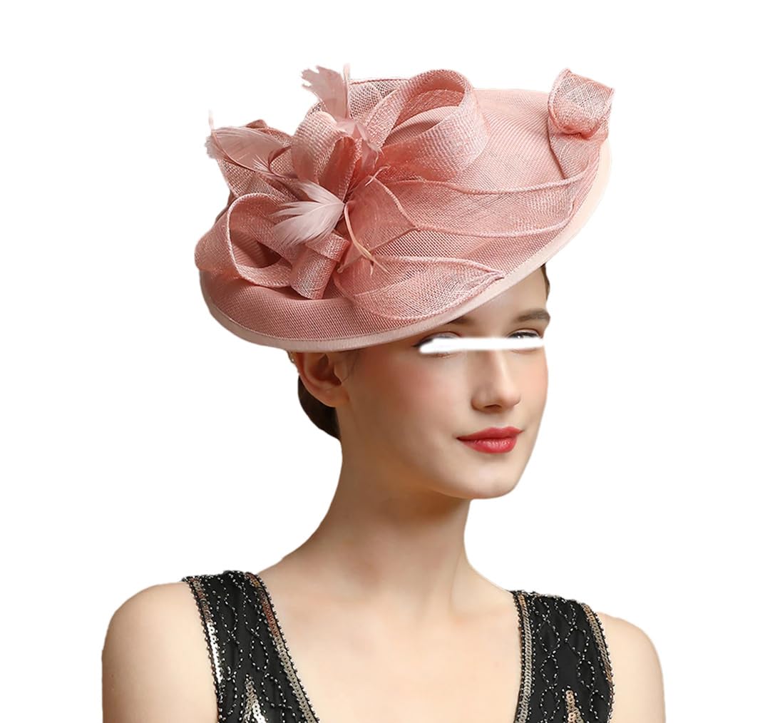 Cappello da donna fascinator per tè e feste con fiori, cappello da chiesa