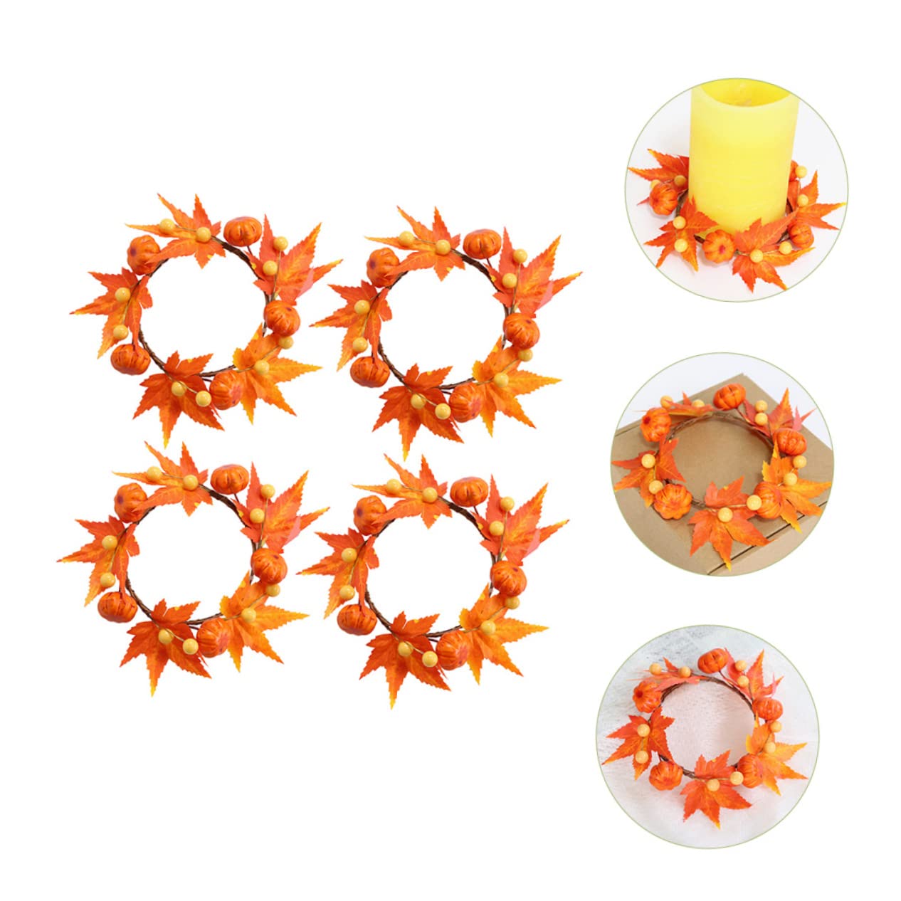 Cabilock 5 Juegos De Velas De Halloween con Forma De Hojas De Arce Decorativas Portavelas para Navidad Y Acción De Gracias 4 Unidades X 5