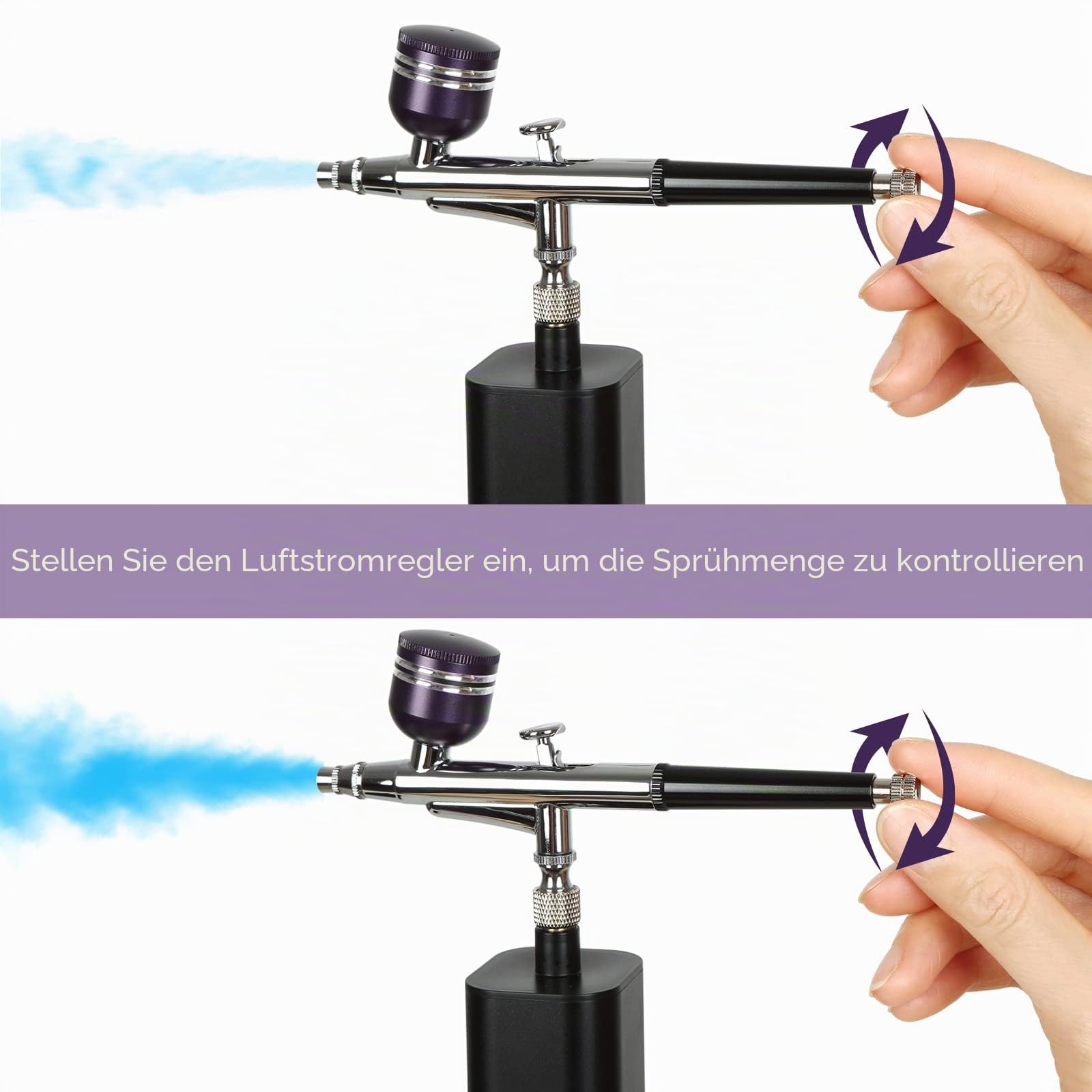 Airbrush Multi-Purpose Tragbares Kabelloses Airbrush Set, 32PSI Wiederaufladbares Manuelles Airbrush Set für Make-up, Tortendekoration, Färbemuster, Nagelkunst, Tattoos (1)