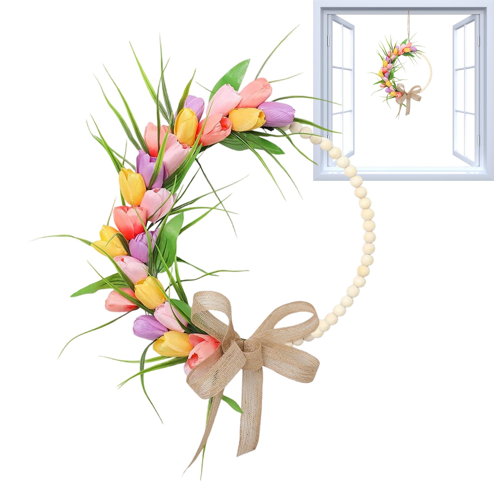 Couronne Florale de Qualité Supérieure pour Décoration Extérieure Durable