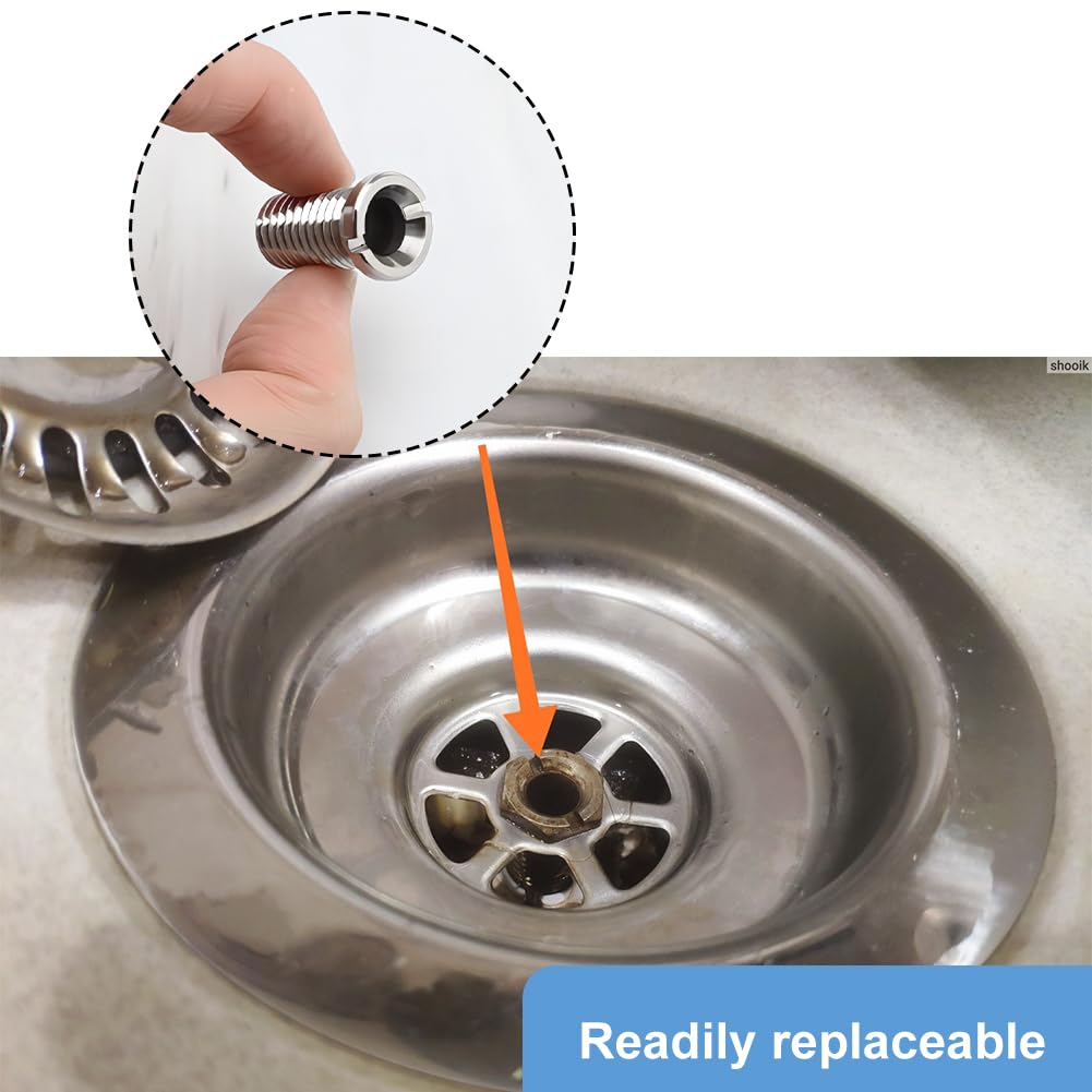 Viti del Cestello del Lavello Vite,Vite Cava Tappo Lavandino Cucina,25mm Viti del Cestello del Lavello,Lavello Vites per Lavabo Filtro Tappo,2 pezzi (Argento-25mm)