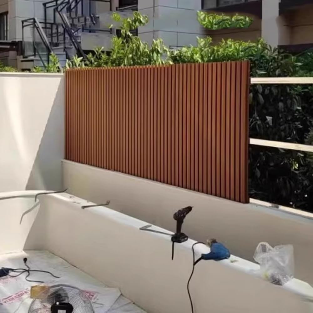 Pannello di recinzione per la privacy, in legno composito e plastica, per giardino e patio, pannello decorativo a doghe, perfetto per terrazze e cortili