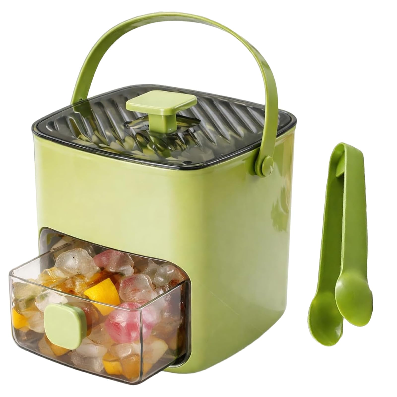 Instant Ice Maker & Ice Cube Tray with Lid and Storage, 48 Cubes Portable Ice Maker Machine for Freezer, Easy Release Ice Cube Box for Whiskey, Cocktail, Coffee (Green)