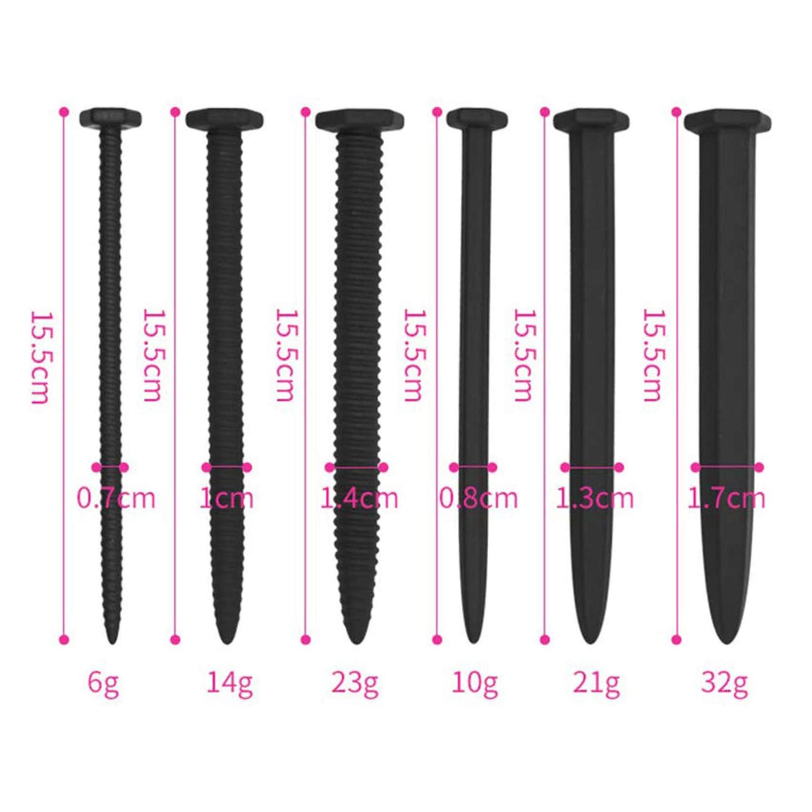 Harnröhren Dilatoren Set 6 Stück Silikon Katheter Sounding Penis Plug Screw DIlator Optimal Masturbation Harnröhrenstimulation Sexspielzeug Set Für Männer