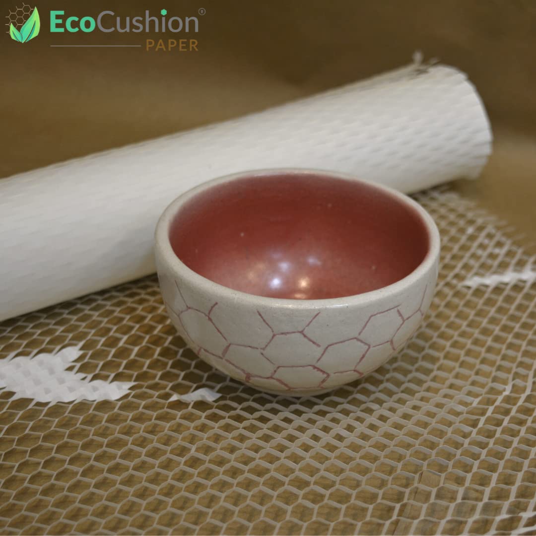 EcoCushion® Paper Bubble Wrap | 100M x 12" Roll | White | Ecofriendly bubble wrap | Expandable upto 150M | Honeycomb design