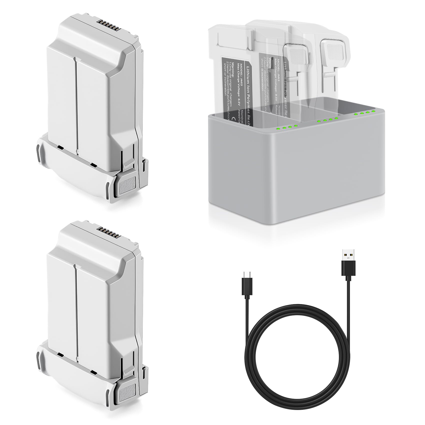 Intelligent Flight Mini 4 Pro/3 Series Lot de 2 batteries rechargeables 3850 mAh 7,38 V avec concentrateur de charge bidirectionnel bidirectionnel pour 47 à 51 minutes de vol maximum