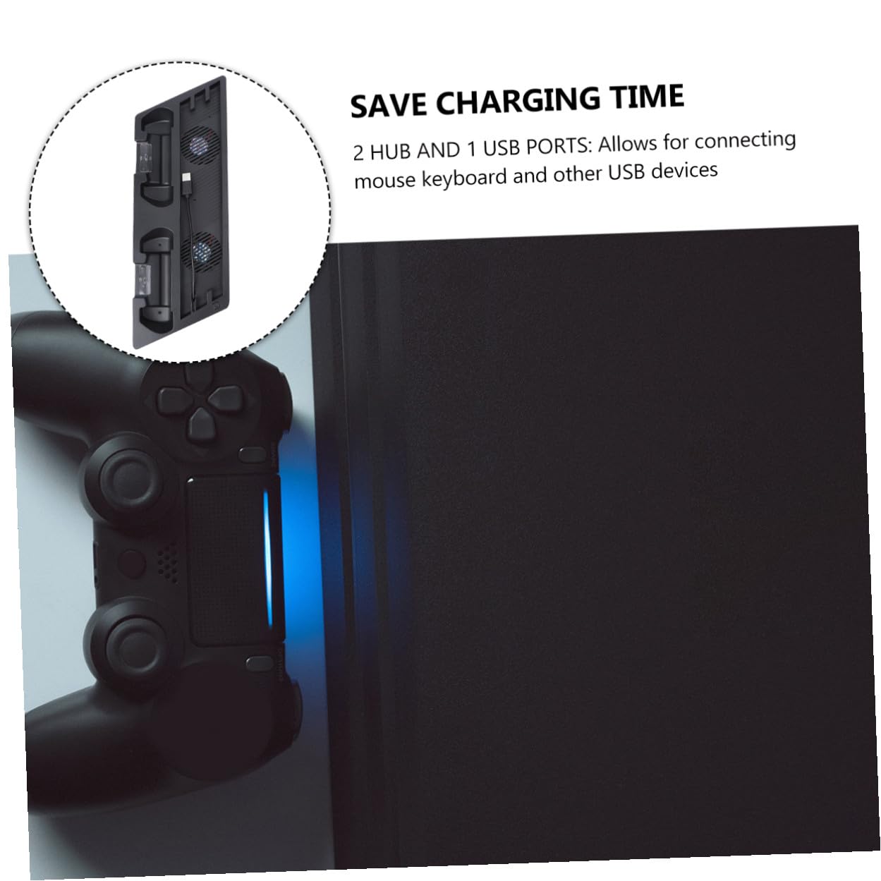 Di Raffreddamento Integrata per Console Stazione di Ricarica Verticale Porte Supporto di Raffreddamento per Dispositivi di Gioco Hub USB per Connessione Mouse e Tastiera