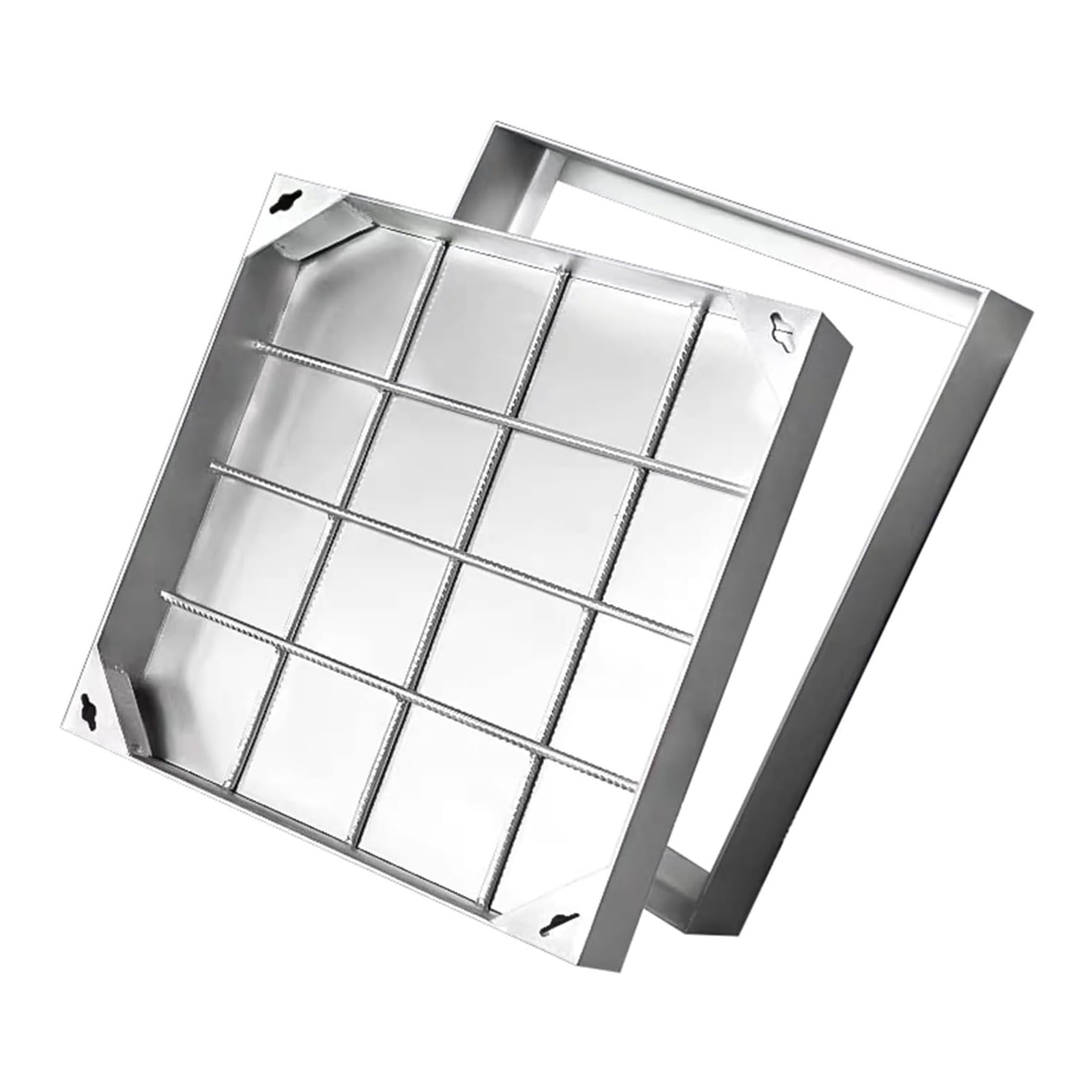 GJMSSMY Stainless Steel Square Inspection Cover, Invisible Access Hatch for Outdoor Use, Easy Installation (8cm, 40x40cm/15.7x15.7in) -, Weatherproof, Perfect for Landscaping