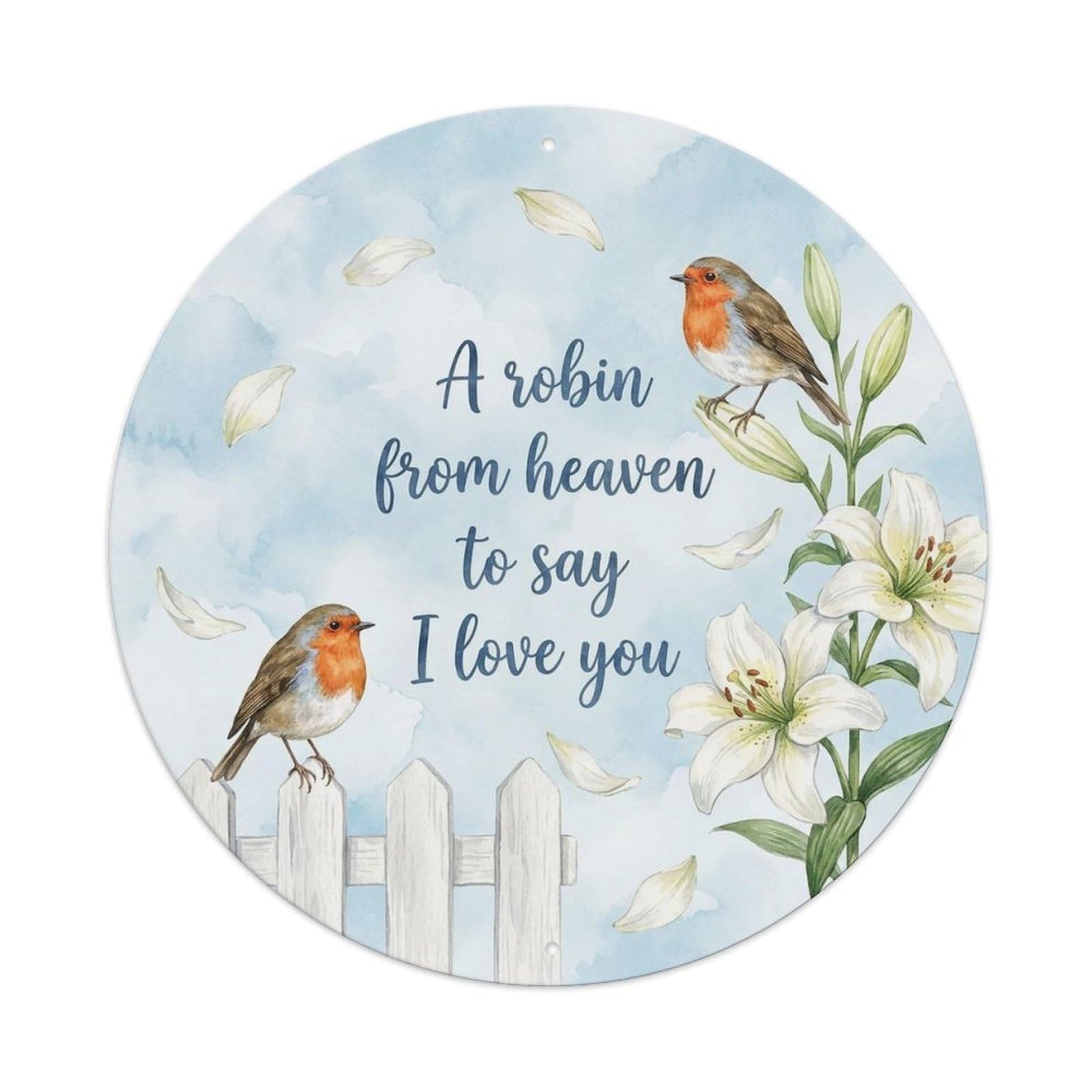 Heaven Message Sky Garden European Robin Quote Metal Tin Sign
